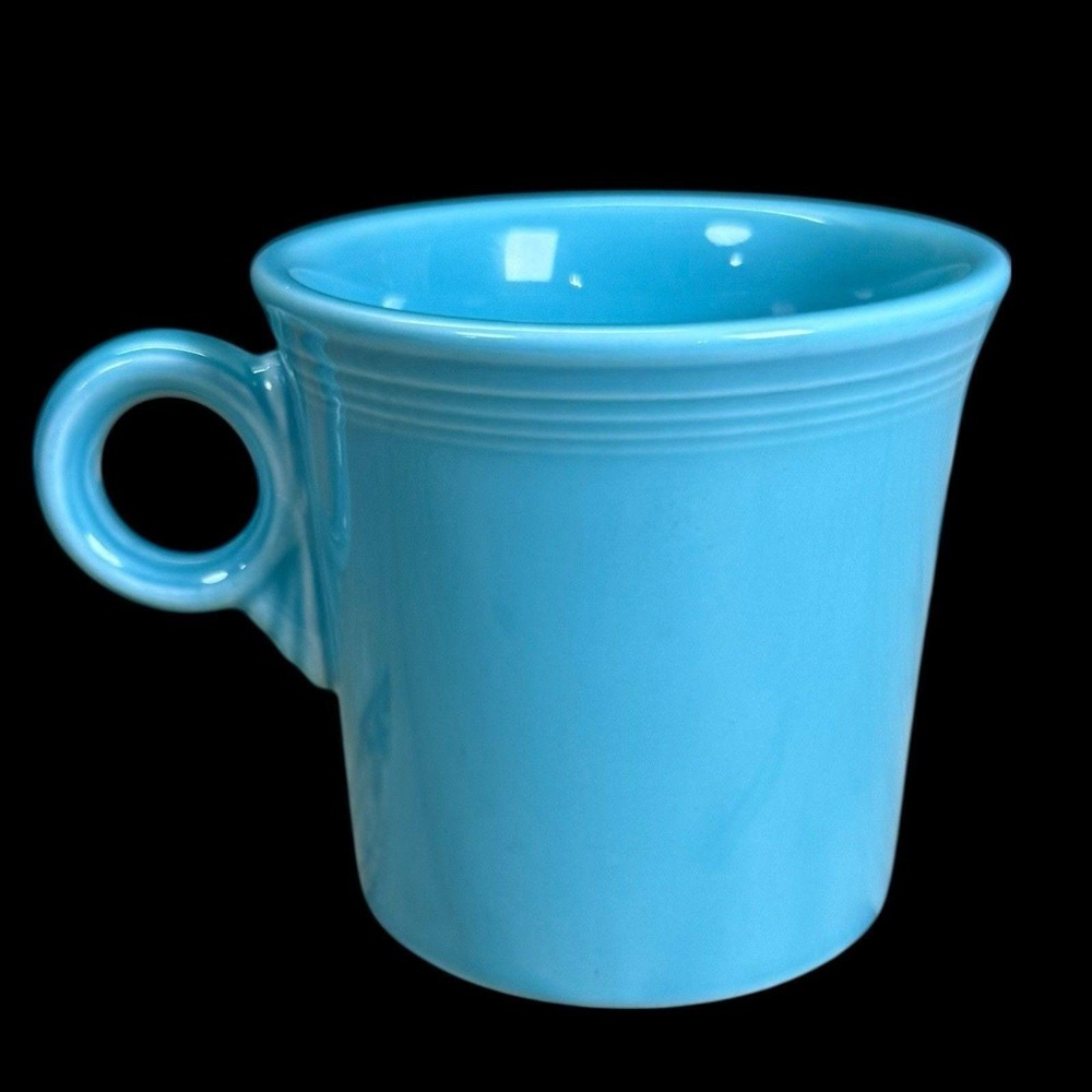Fiesta Ware Teal HLC Tom & Jerry Coffee Ring‎ Handle Mug Cup USA